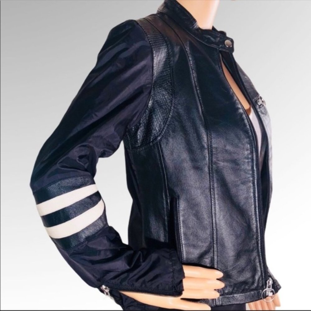 Wilson Leather Maxima Black Moto Jacket Size XS